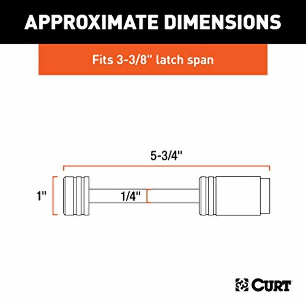 CURT 23523 Chrome Trailer Tongue Coupler Lock, 1/4-Inch Pin Diameter, Up to 3-3/8-Inch Span