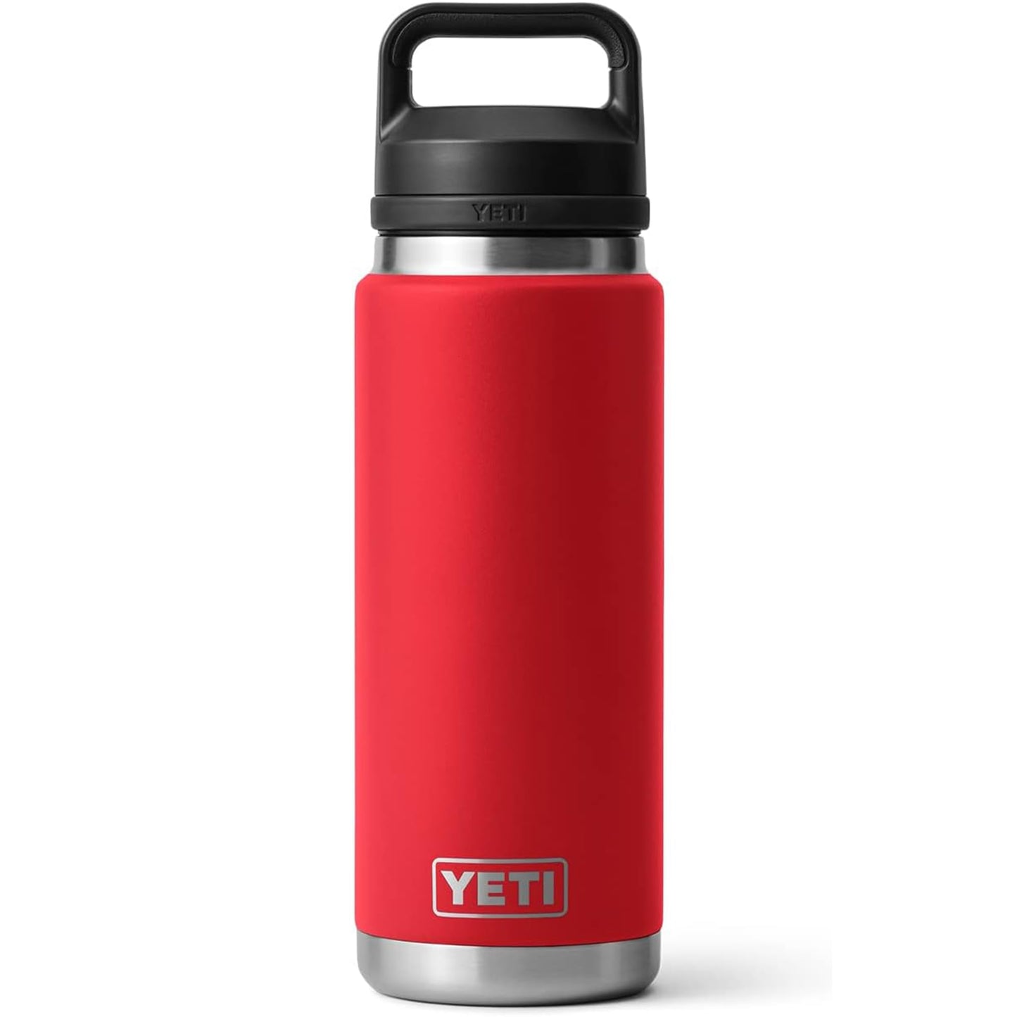 YETI Rambler 26 oz Bottle, Leakproof, Vacuum Insulated, Stainless Steel with Chug Cap, Rescue Red