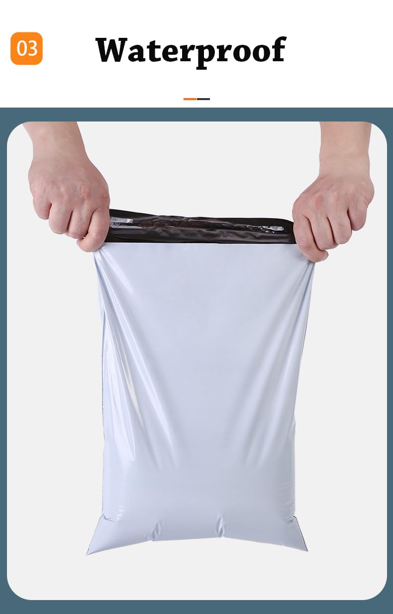 PackPal Poly Mailers 24x24 Inch, 100 Pack Extra Large White Shipping Bags, Strong Thick Shipping Envelopes Self-Seal Closure Ideal for Mailing, Package Bags, Clothes, Large Items.