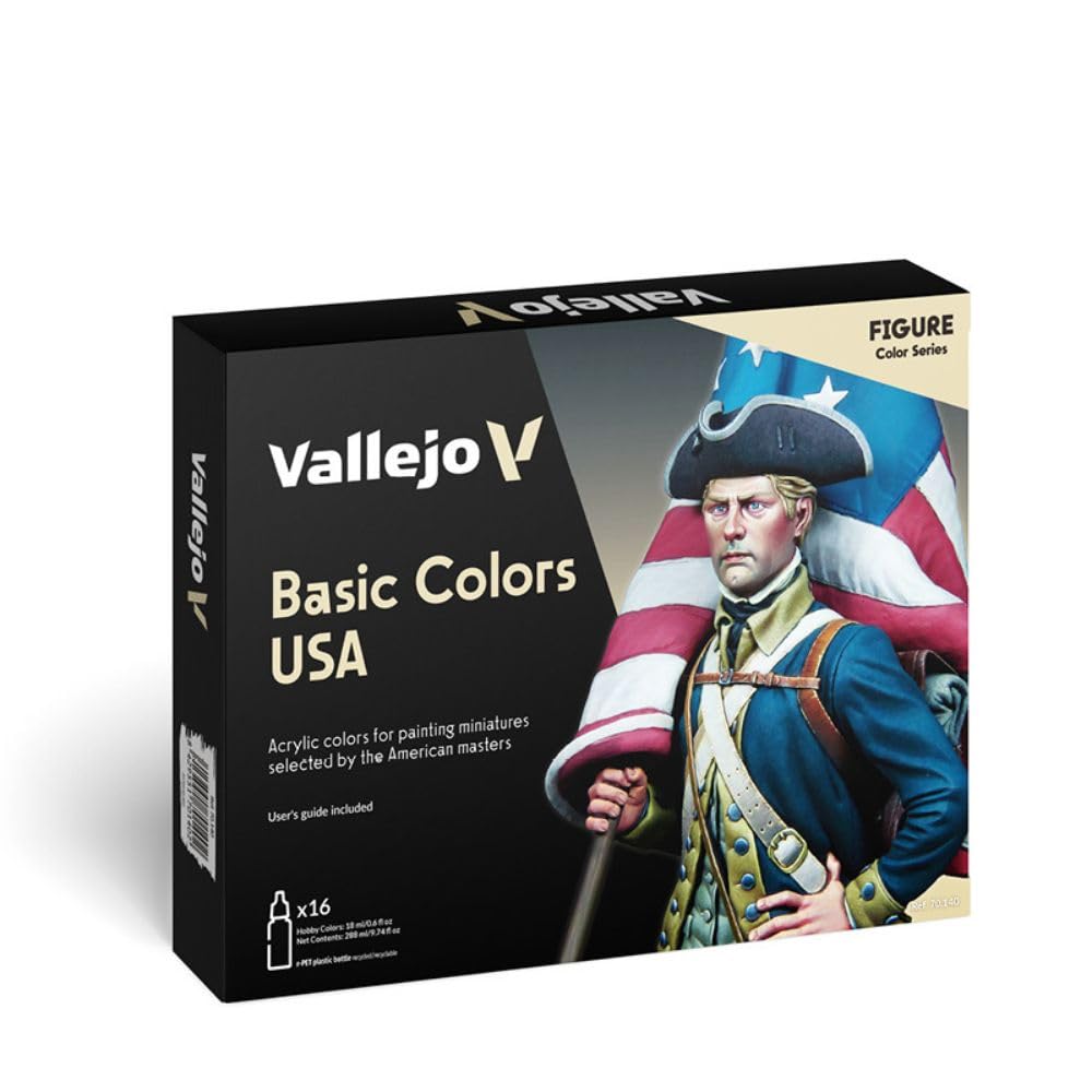 Vallejo Basic USA Colors Paint Set, 17ml