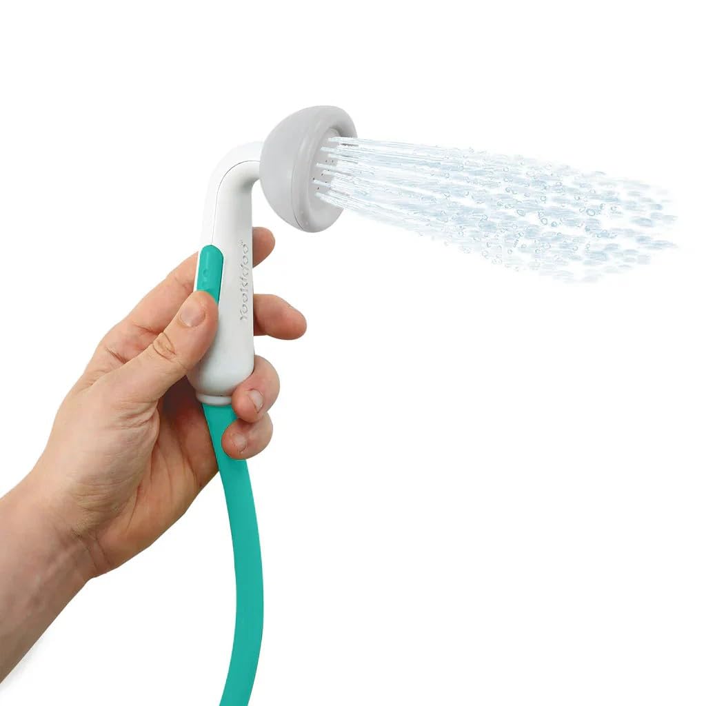 Yookidoo - Elephant Baby Bath Shower Head - Grey/Forest Green - Suitable for Newborns, Infants, and Toddlers - Can be Used as a Bath Toy - Compact and Portable - from Birth - 40250