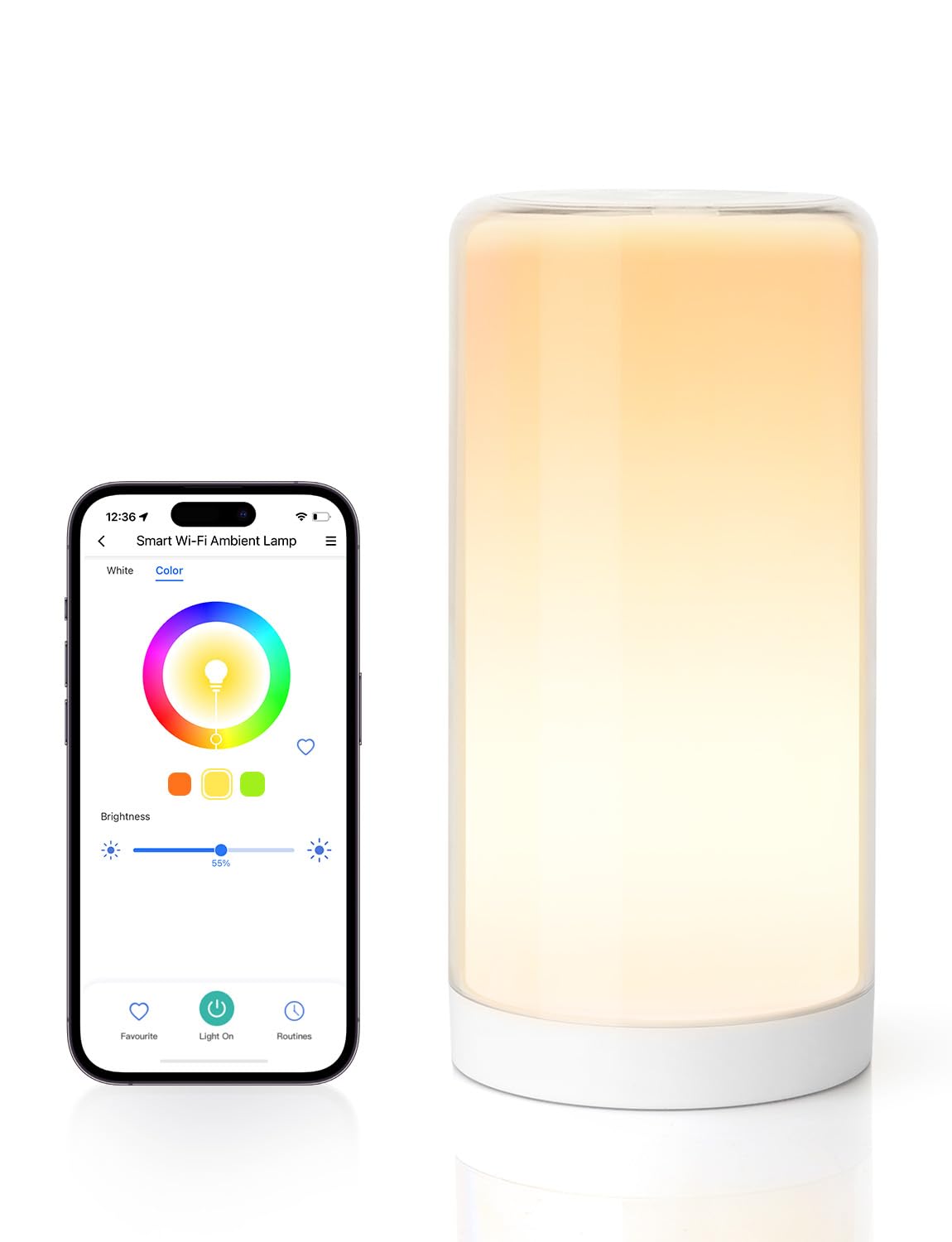 meross Smart Lamp, Dimmable WiFi Table Lamp, Support HomeKit, Alexa, Google Assistant and SmartThings, Tunable White & Multicolor, Touch, Voice and APP Control, Schedule and Timer