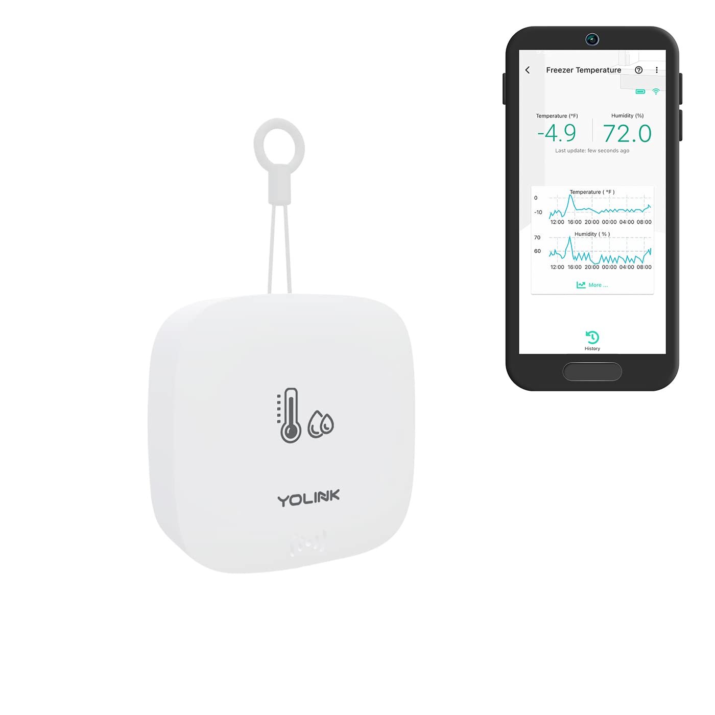 YoLink Smart Outdoor Temperature & Humidity Sensor, Hygrometer, Thermometer, 1000' Long Range, 2+ Years Battery Life, Remote Monitoring Alerts, Alexa, IFTTT Integration. Hub Required!