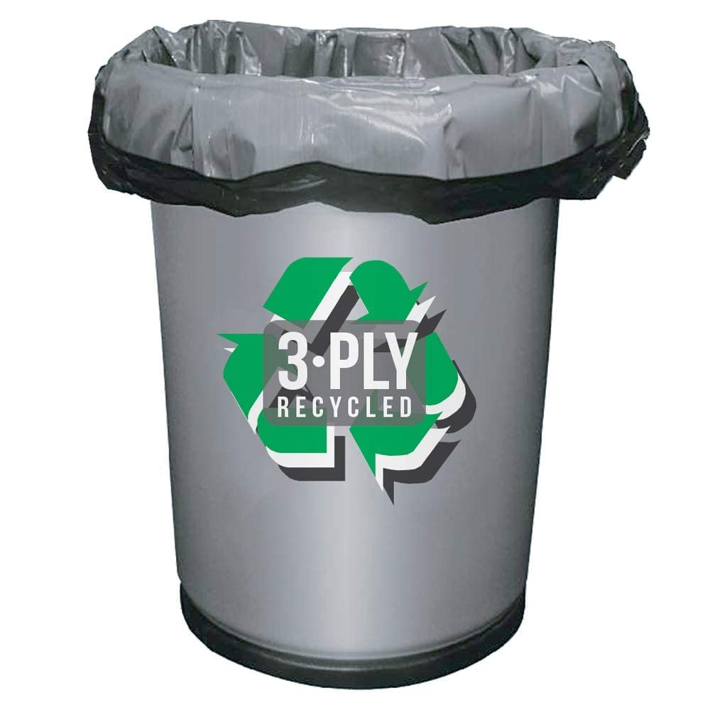 Aluf Plastics 33 Gallon 1.7 MIL (eq) Black Heavy Duty Trash Can Liners - 33" x 39" - Pack of 100 - For Contractor, Industrial, & Commercial