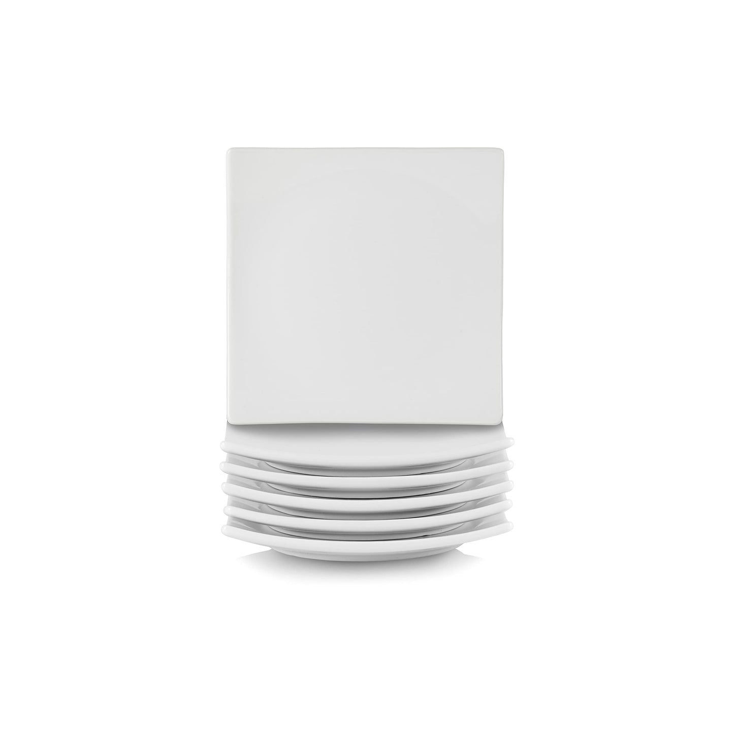 Simply Coupe Square Dish 6'' Appetizer Plate, Set of 6