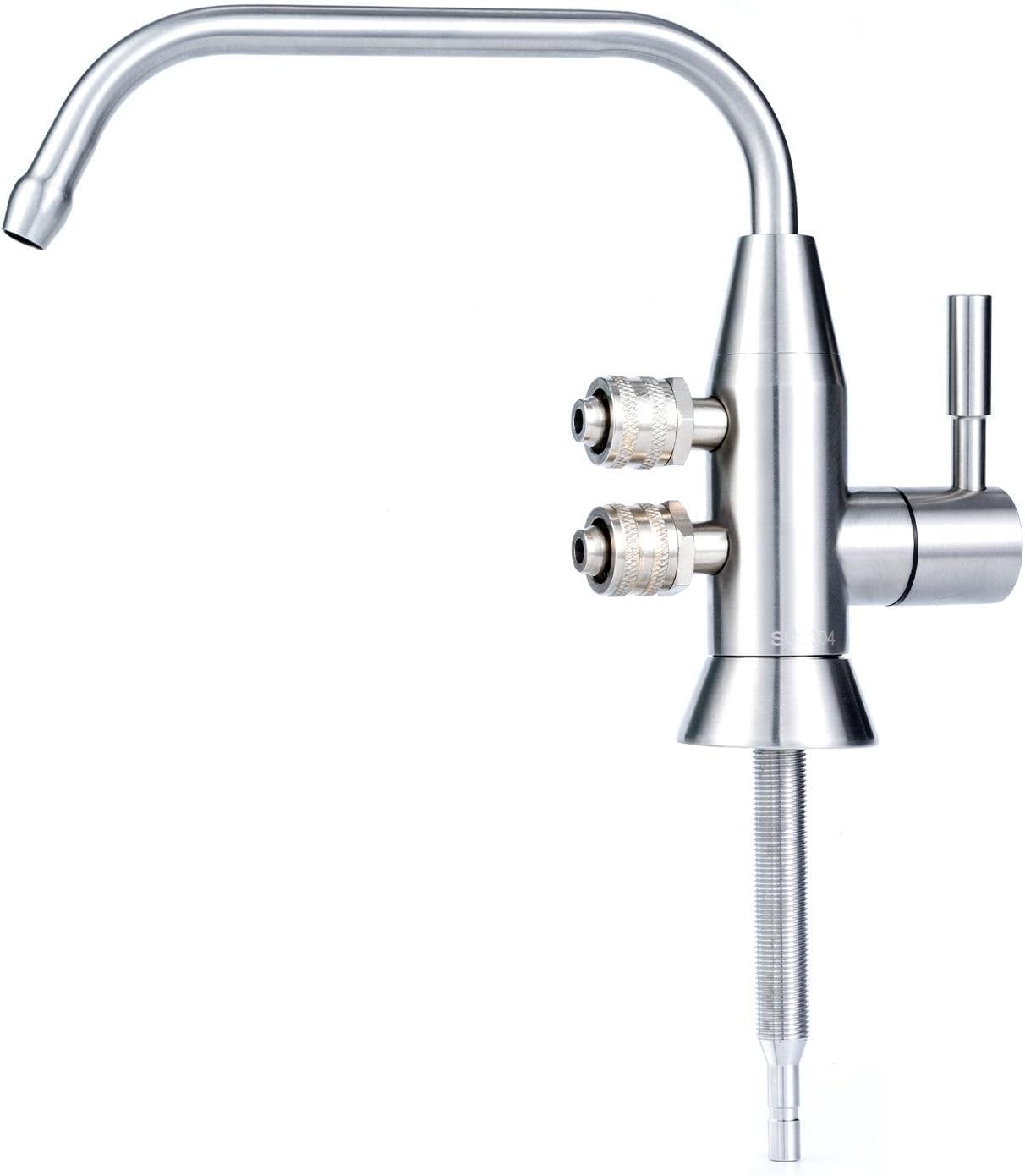 Alkaline Water Faucet, 1/2" Two spout ionizer Faucet Stainless Steel for Alkaline Water Ionizer Filtration System