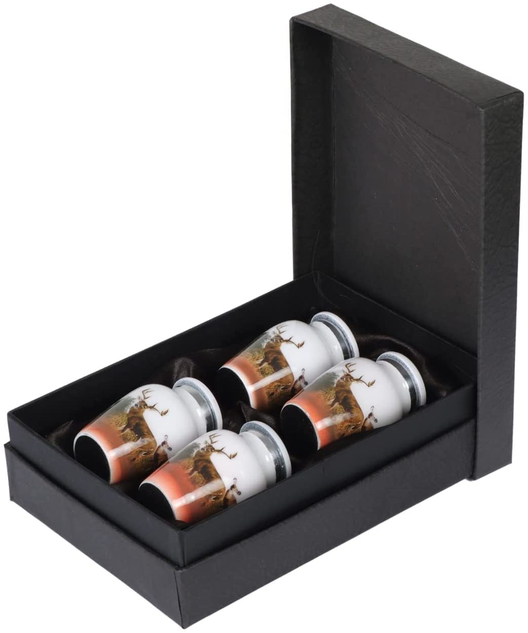 Bold & Divine Keepsake Cremation Urn | Set of 4 Keepsake Memorial Urns Burial Ash Storage Decorative Urns with Paper Funnel Velvet Carry Bag and Gift Box