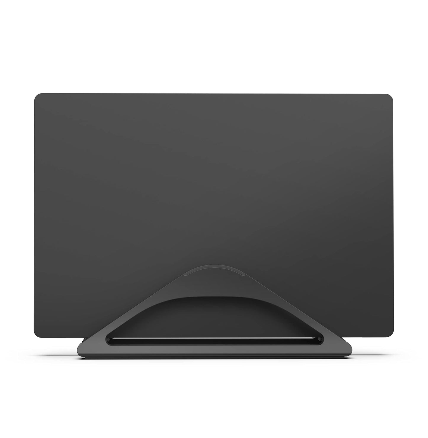 HumanCentric Vertical Laptop Stand for Desks in Matte Black, Upright Adjustable Holder to Dock Apple MacBook, MacBook Pro, and Other Laptops to Organize Work & Home Office, Automatic Grip