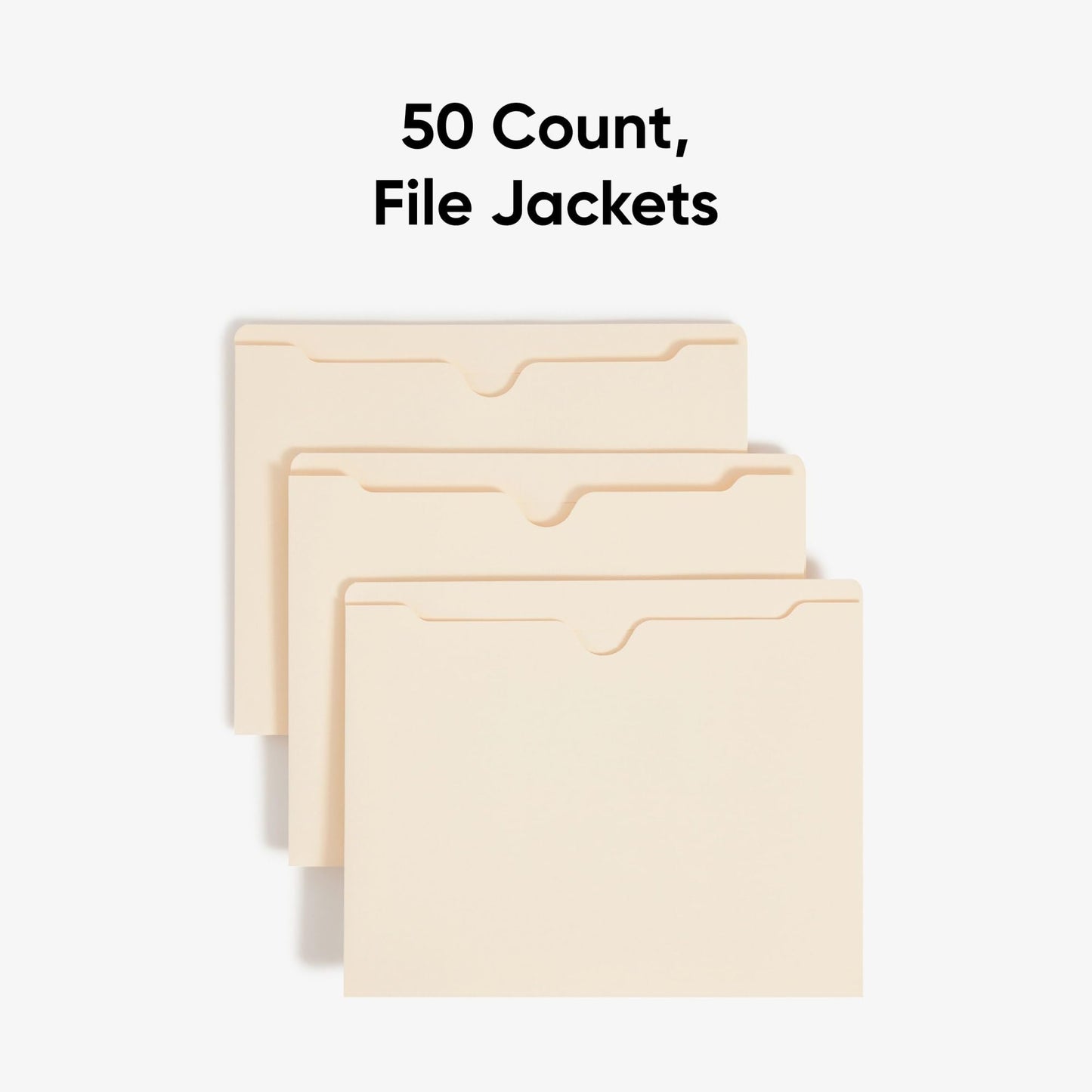 Smead File Jackets, 50-Pack, Letter Size, Straight-Cut Reinforced Tab, 2-Inch Expansion, Manila, Secure Closed-Side Filing for Home Office, School and Business Document Transport