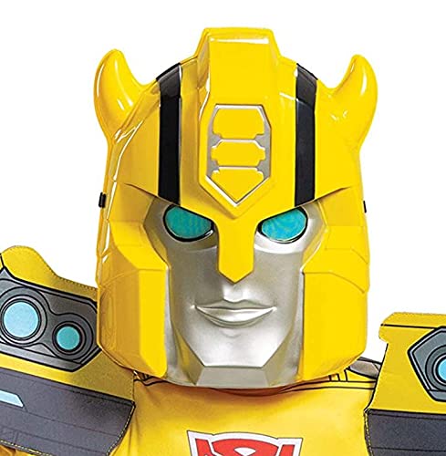 Bumblebee Costume, Muscle Transformer Costumes for Boys, Padded Character Jumpsuit, Kids Size Small (4-6)