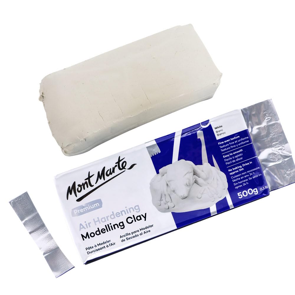 Mont Marte Modelling Clay Air Hardening White 3Pack, Ideal Choice for Professional Artists or Students.