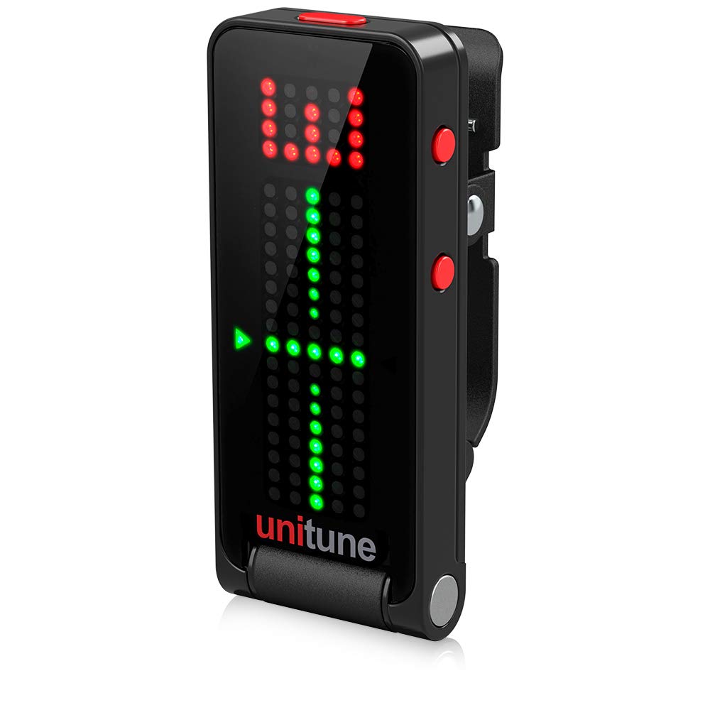 TC Electronic UNITUNE CLIP NOIR Headline Black Clip-On Tuner with Strobe and Chromatic Modes and 108 LED Matrix Display for Uncompromised Tuning Quality