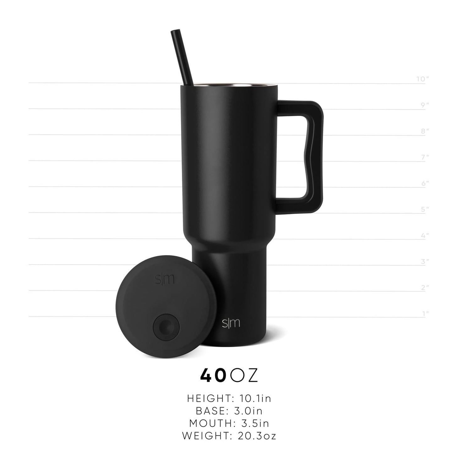 Simple Modern 40 oz Disney Trek Tumbler with Handle and Straw | Insulated Stainless Steel Water Bottle Iced Coffee Cup Travel Mug | 40 oz | Iconic Mickey