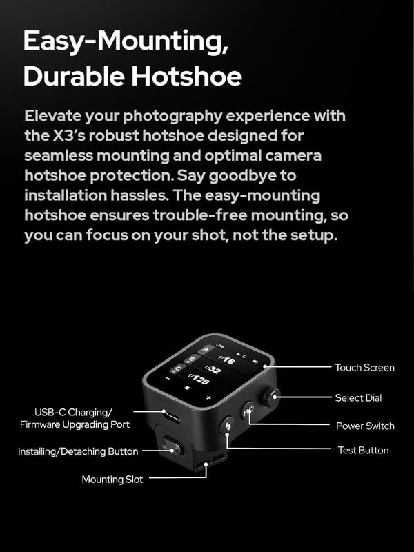 Godox X3S X3 S X3-S TTL Wireless Flash Trigger for Sony Camera, OLED Touchscreen Flash Transmitter,Built-in Lithium Battery Support Quick Charge(Godox Xpro-S/XProII-S Upgrade Version)