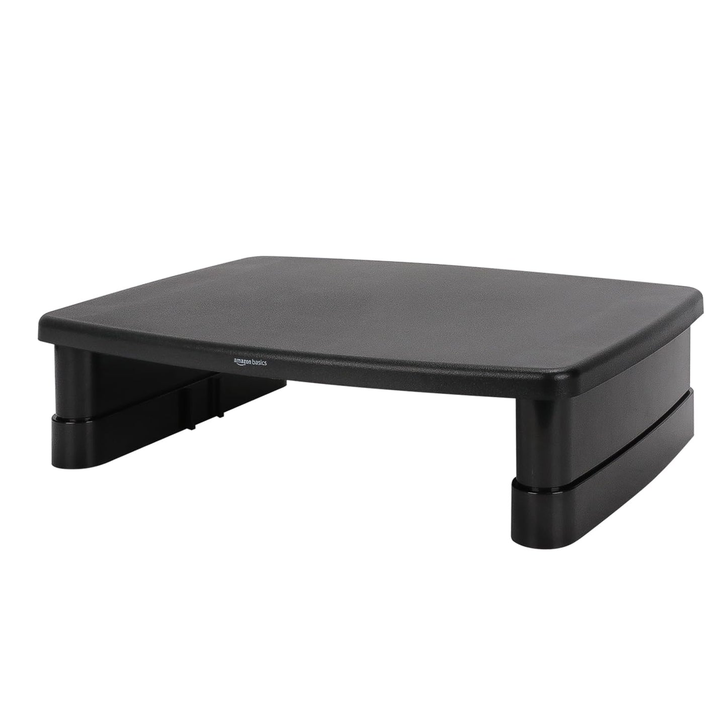 Amazon Basics Height Adjustable Monitor Stand Riser with Storage Organizer, 3-Level Stackable Design, Durable ABS Plastic, Supports up to 10kg , for Monitors & Laptops, Black