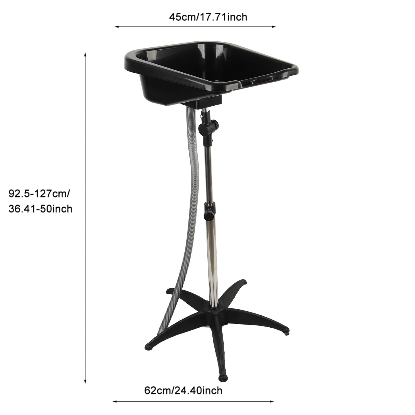Wash Basin Plastic Shampoo Sink Salon Hairdressing Washing Portable Hair Treatment Barber Tools Height Adjustable with Drain Hose