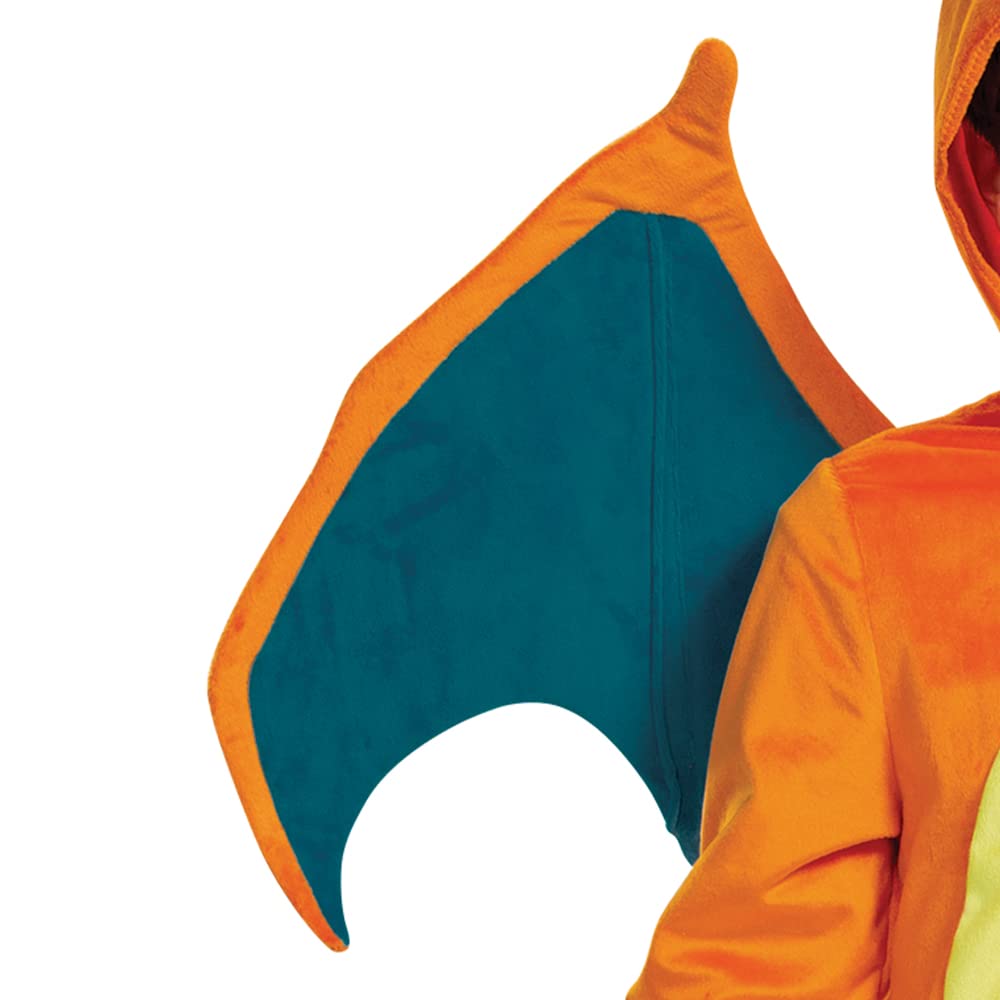Charizard Costume for Kids, Official Pokemon Costume Hooded Jumpsuit, Child Size Large (10-12)