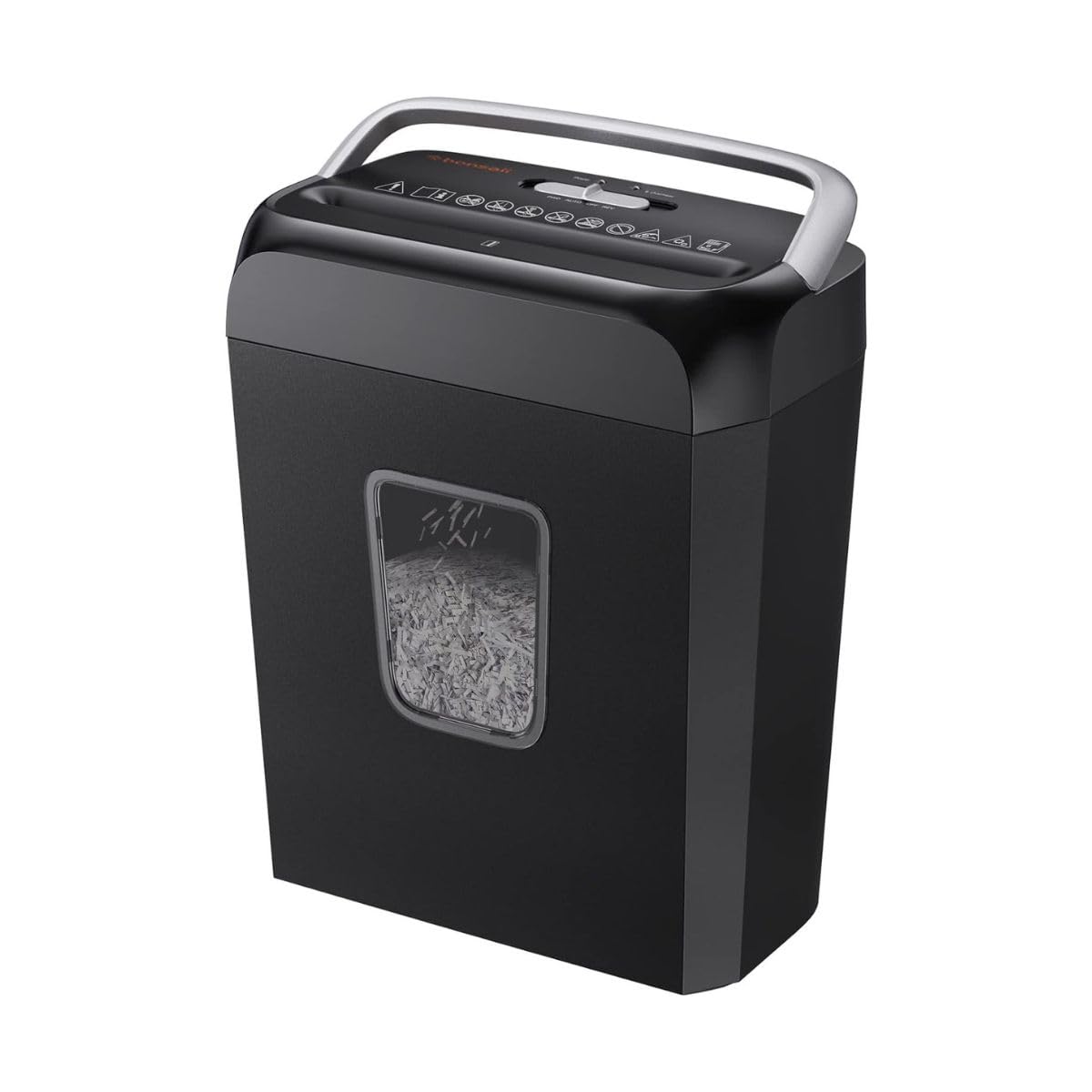Bonsaii 6-Sheet Crosscut Paper Shredder for Home Use, Small Paper Shredder for Home Office, Portable Document Shredder with 3.4 Gal Wastebasket (C237-B)