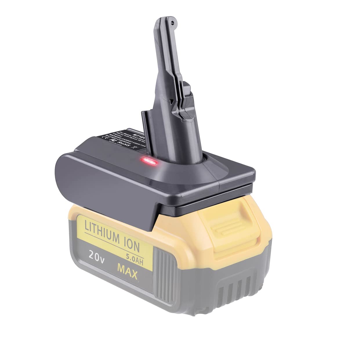 DW20V8 Adapter for DeWalt 20V Battery Work for Dyson V8, SV10 Animal, V8 Motorhead, V8 Absolute, V8 Fluffy Vacuum Cleaner for DeWal t Batteries DCB200 DCB205 DCB204(Only Adapter)