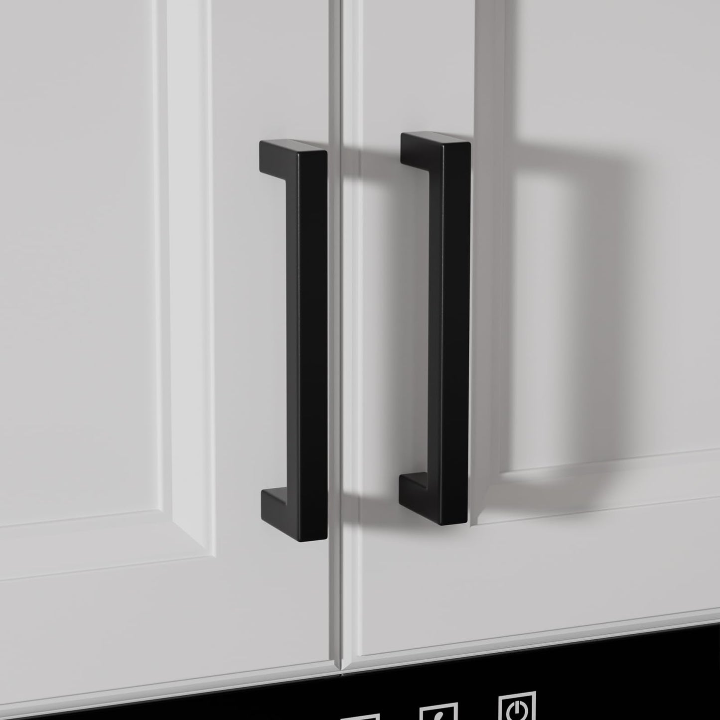 homdiy 20 Pack 5 Inch Black Cabinet Handles Square Drawer Pulls Dresser Handles Cupboard Door