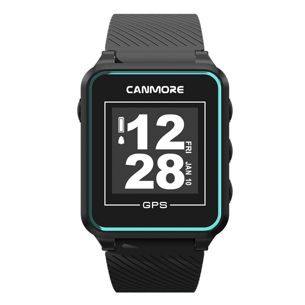 CANMORE TW353 Golf GPS Watch for Men and Women, High Contrast LCD Display, Free Update Over 41,000 Preloaded Courses Worldwide, Lightweight Essential Golf Accessory for Golfers, Turquoise/Black