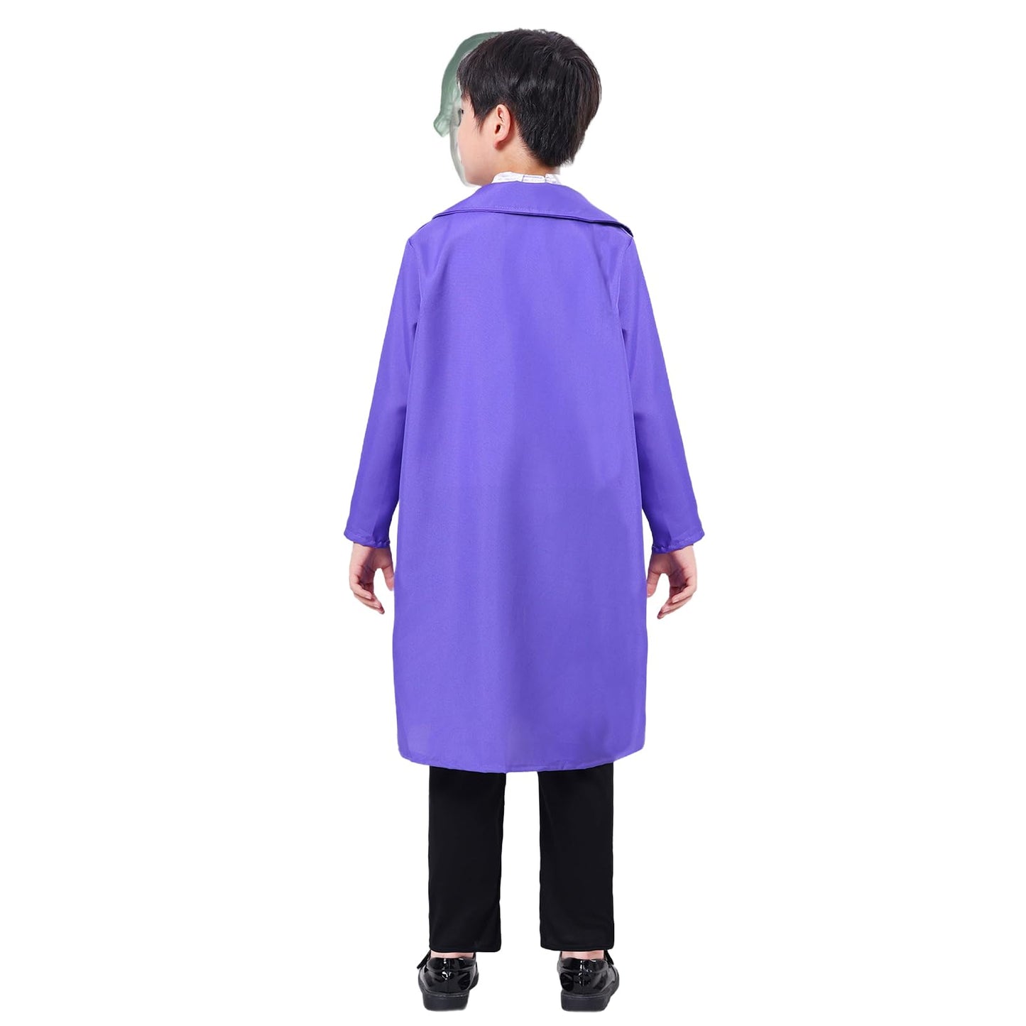 Puppyhao 4Pcs Killer Clown Costume Kids Boys Anime Knigh Costume Coat Clown Mask Vest Pants Funny Halloween Cosplay Outfiits