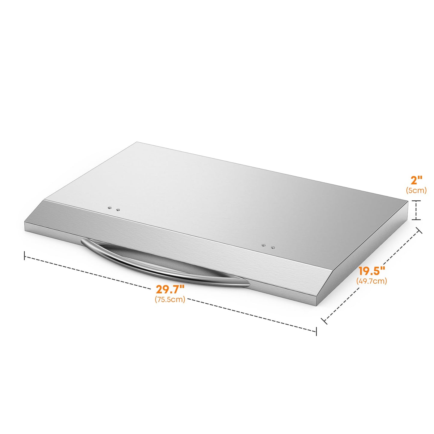 Stanbroil 28 Inch Stainless Steel Flat Top Griddle Cover with Handle for Blackstone 28” Front or Rear Grease Griddle and Other Similar Grills