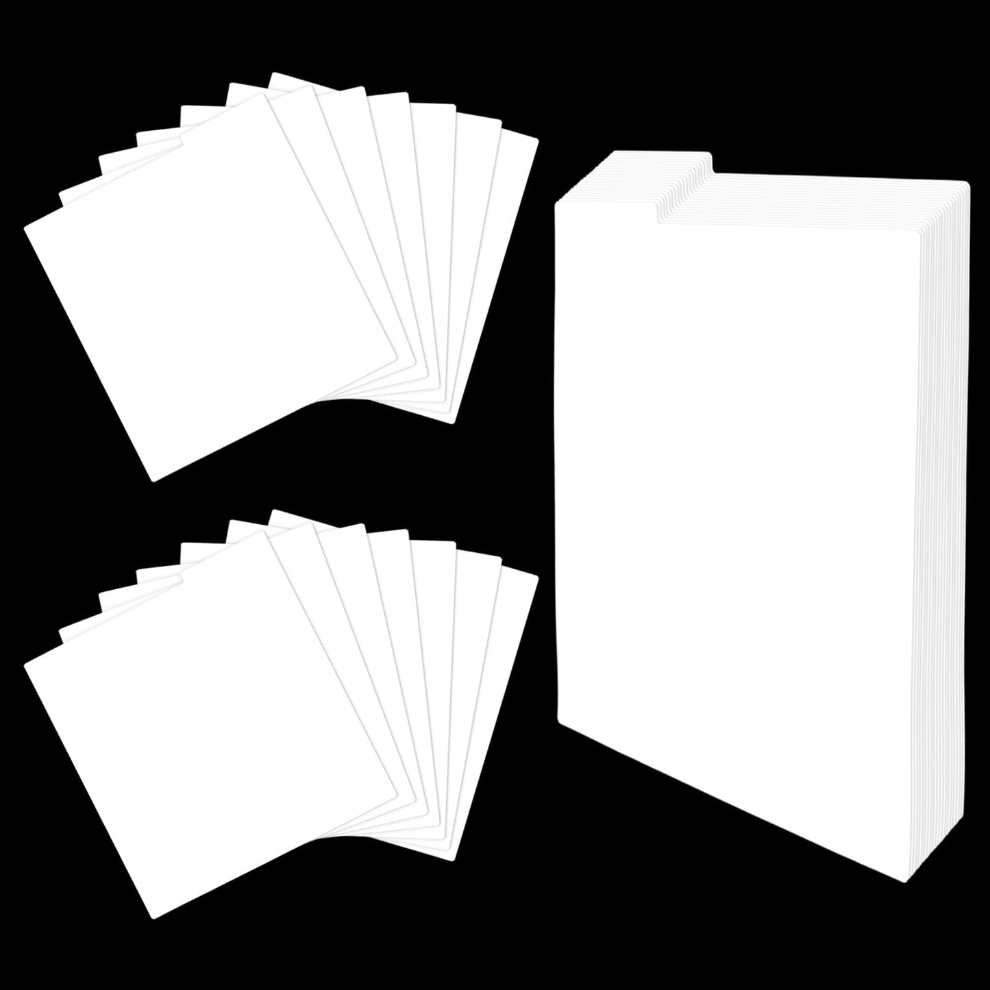 CONEHOY 34 Pcs Vinyl Record Dividers Bulk with Tabs 12.5 x 13 Inches White Plastic Album Accessories for Protection Organization DVD LP Vinyl Record