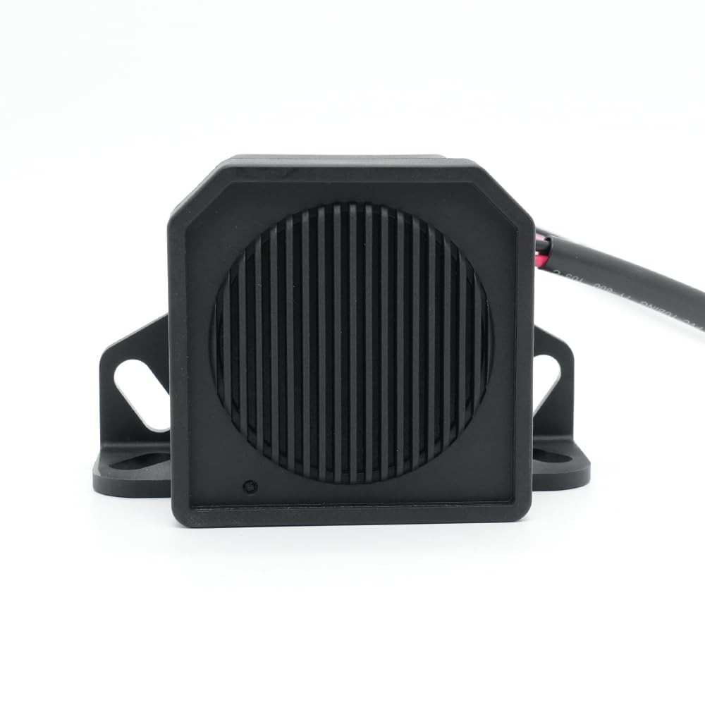 YUESONIC White Noise Reversing Alarm – Adjustable 85/90/95/100dB for Vehicle Safety (Black-1 PCS)