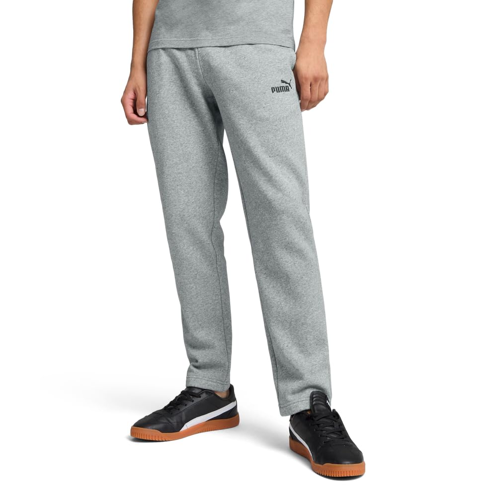 PUMA Men's Essentials Fleece Sweatpants (Available in Big & Tall), Medium Gray Heather Open Leg Ss25, Large