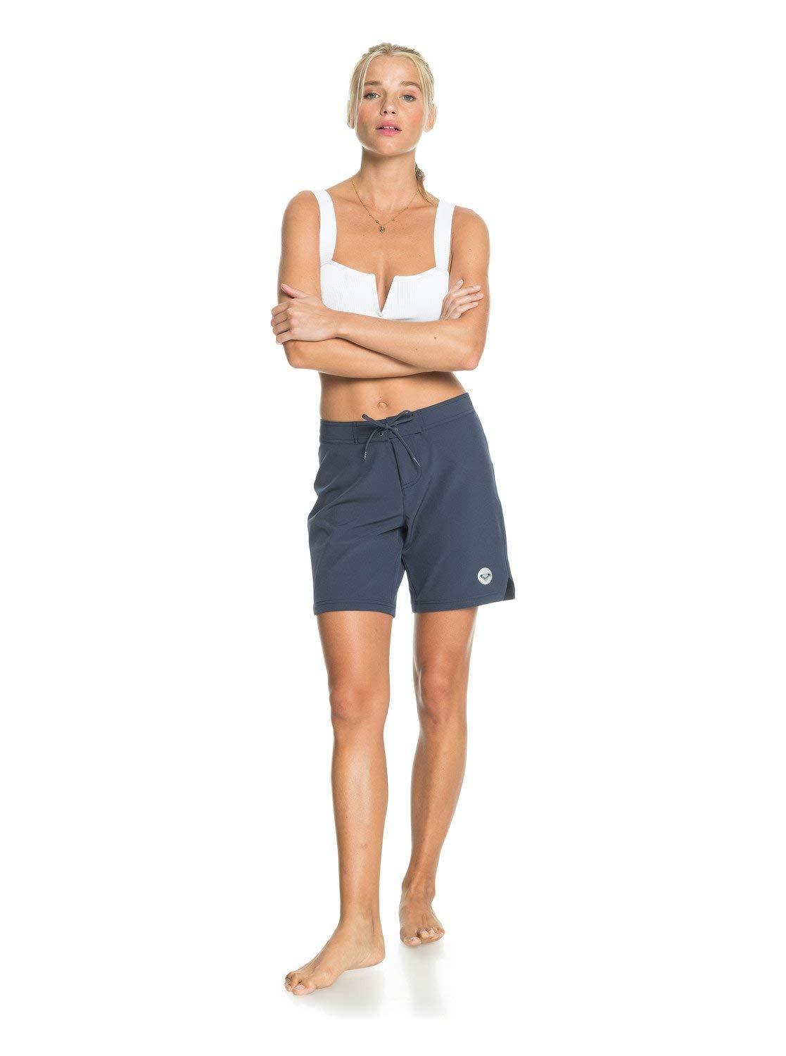 Roxy Women's Board Quick Dry Bathing Suit Shorts, 7" Inseam-Swimsuit Bottoms (Xs-XXL), Navy, Medium
