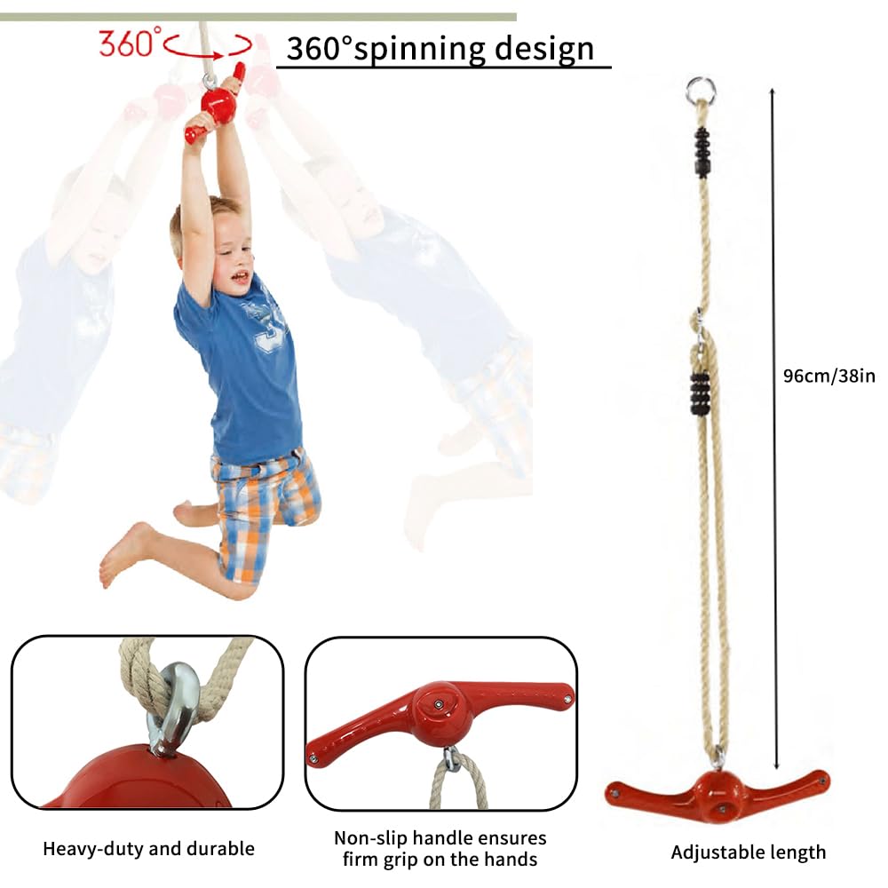AMYESE Swing Spins - 360° Spinner Swing for Boys Girls Indoor Outdoor Twister Activity, Flip Toy for Teens Exercise, Build Kids Body Strength, Basement Playground Backyard Fun Accessory
