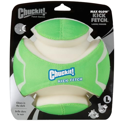 Chuckit! Kick Fetch Ball Dog Toy Interactive Play 2 Sizes,Max Glow - Large, Orange (600129)