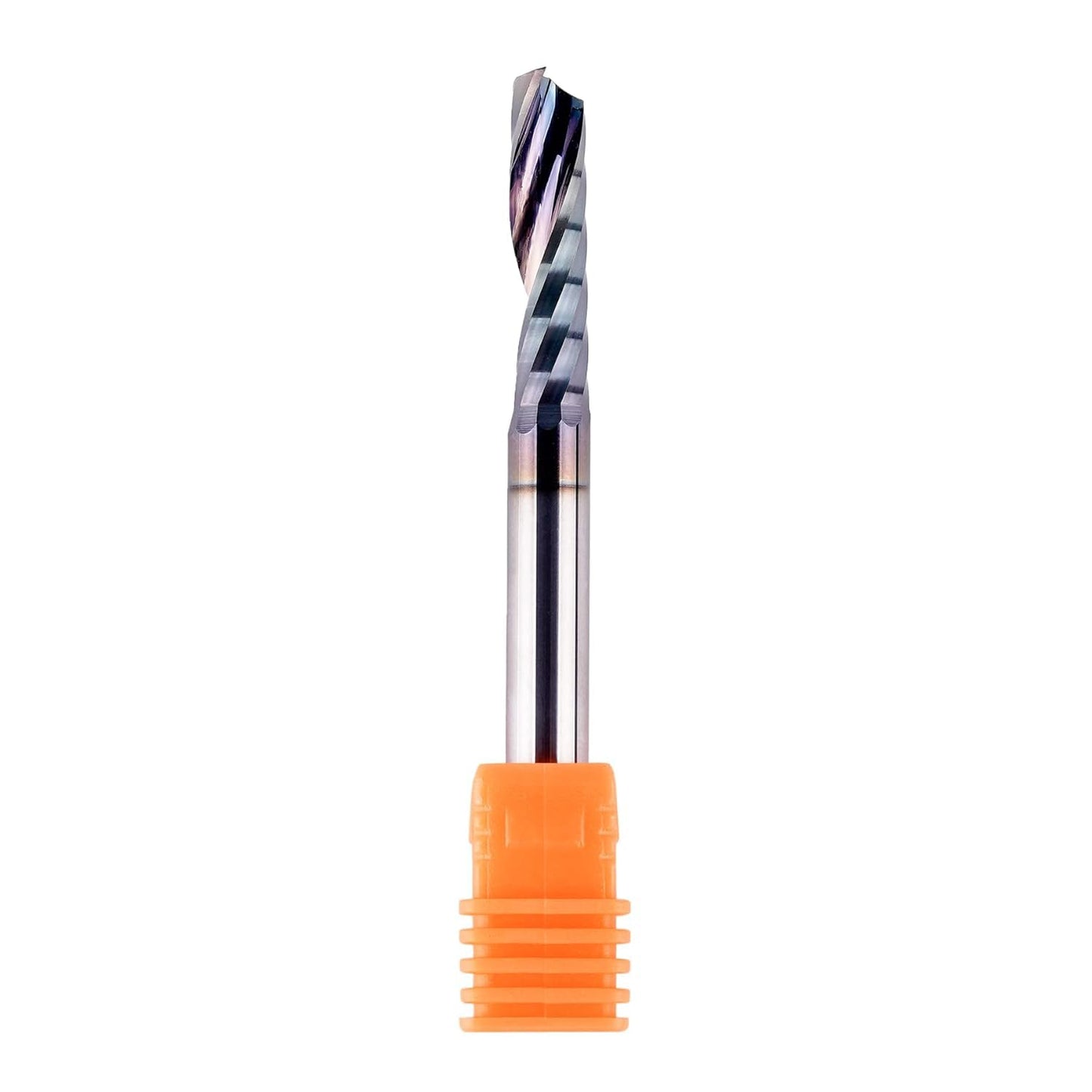 SpeTool 5PCS O Flute TAC Coated Spiral CNC Router Bit 1/4 Inch Shank 1 Inch Cutting Length, Single Flute End Mill for Acrylic Aluminum Wood Cut