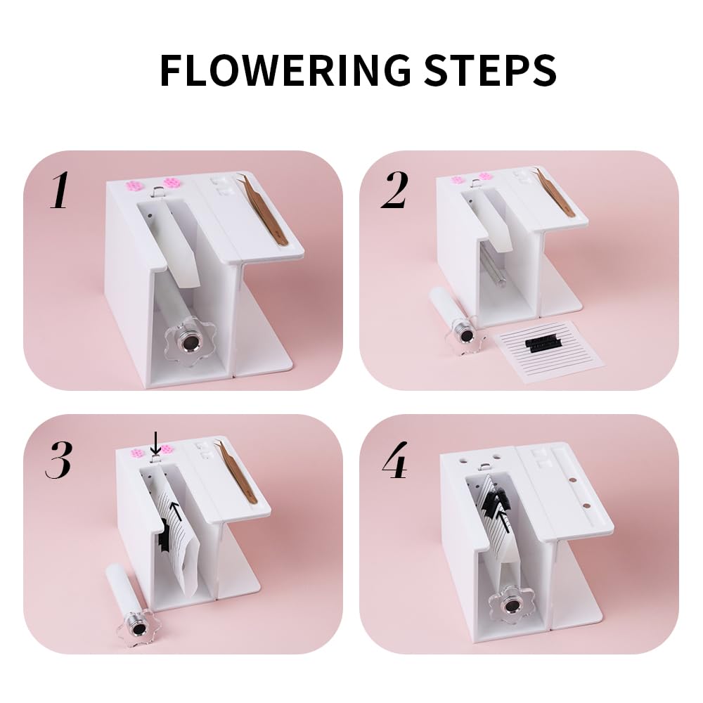 ANNAFRIS Flowering Machine Lash Fan Maker Easier to Create DIY Eyelash Extensions Fans Individual Eyelash Separator Root Splitter Machine (White)