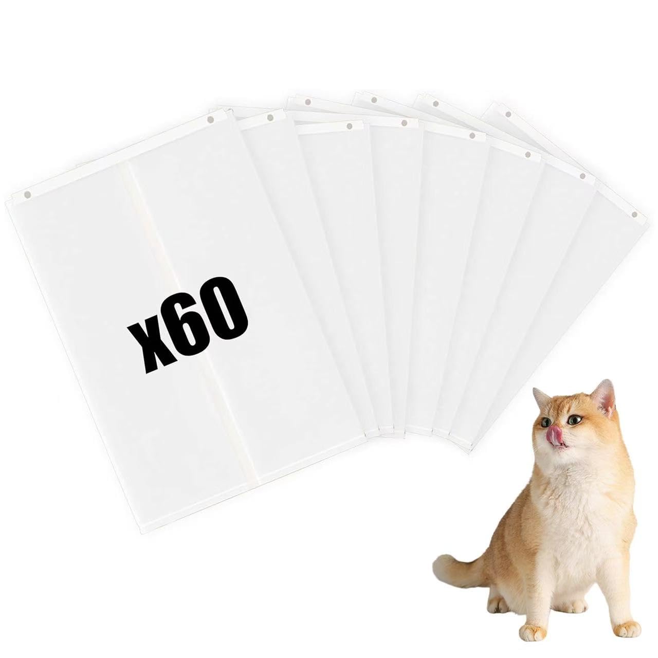 Upgrade Cat Litter Box Liners Design for PetSnowy SNOW+ Litter Box,60 Pcs Self-Sealing Waste Drawer Bags for Automatic Cat Litter Box (60 Pcs)