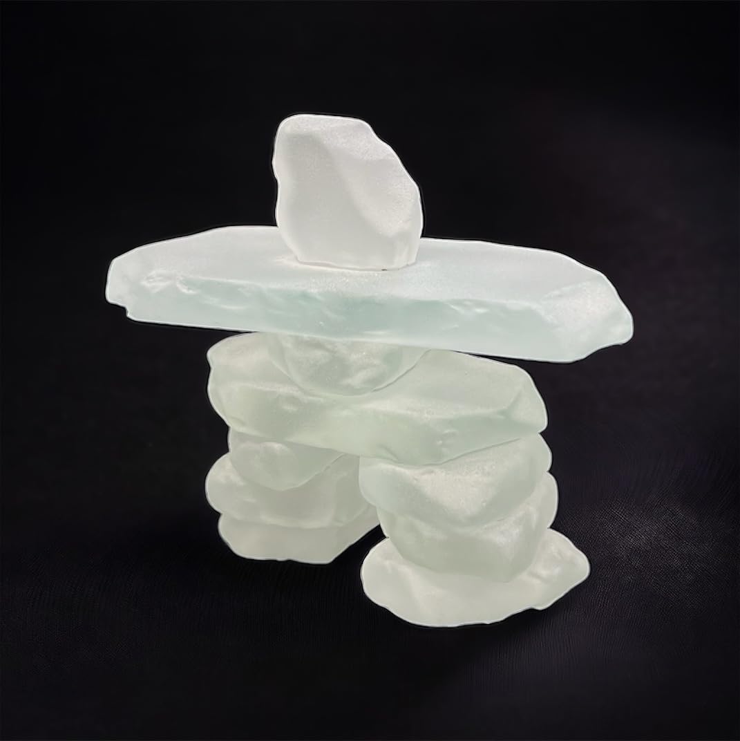 3.5" Frosted Glass Inukshuk