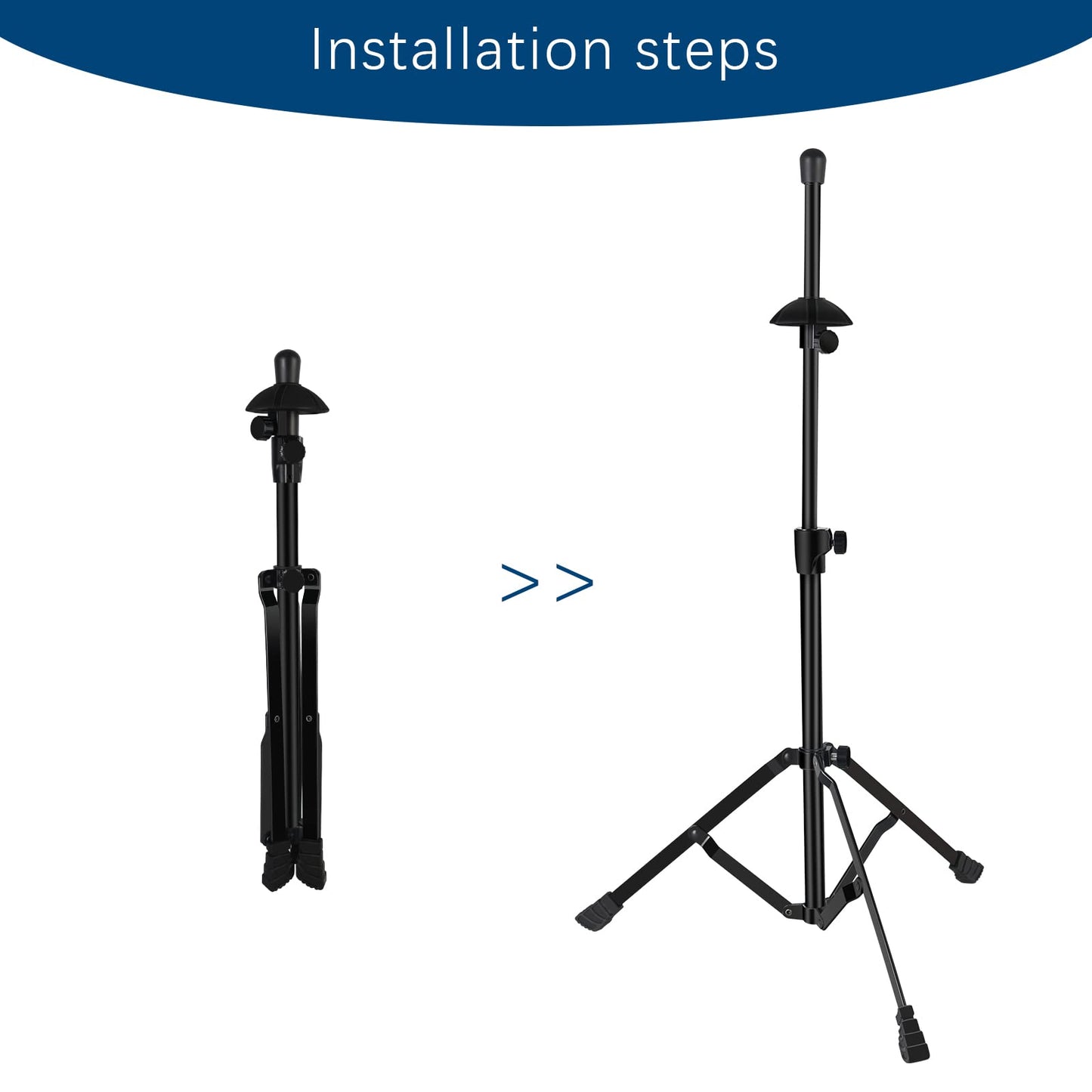 EASTROCK Trombone Stand, Retractable Height Adjustment, Triangular Stable Construction for Standard-sized Trombone