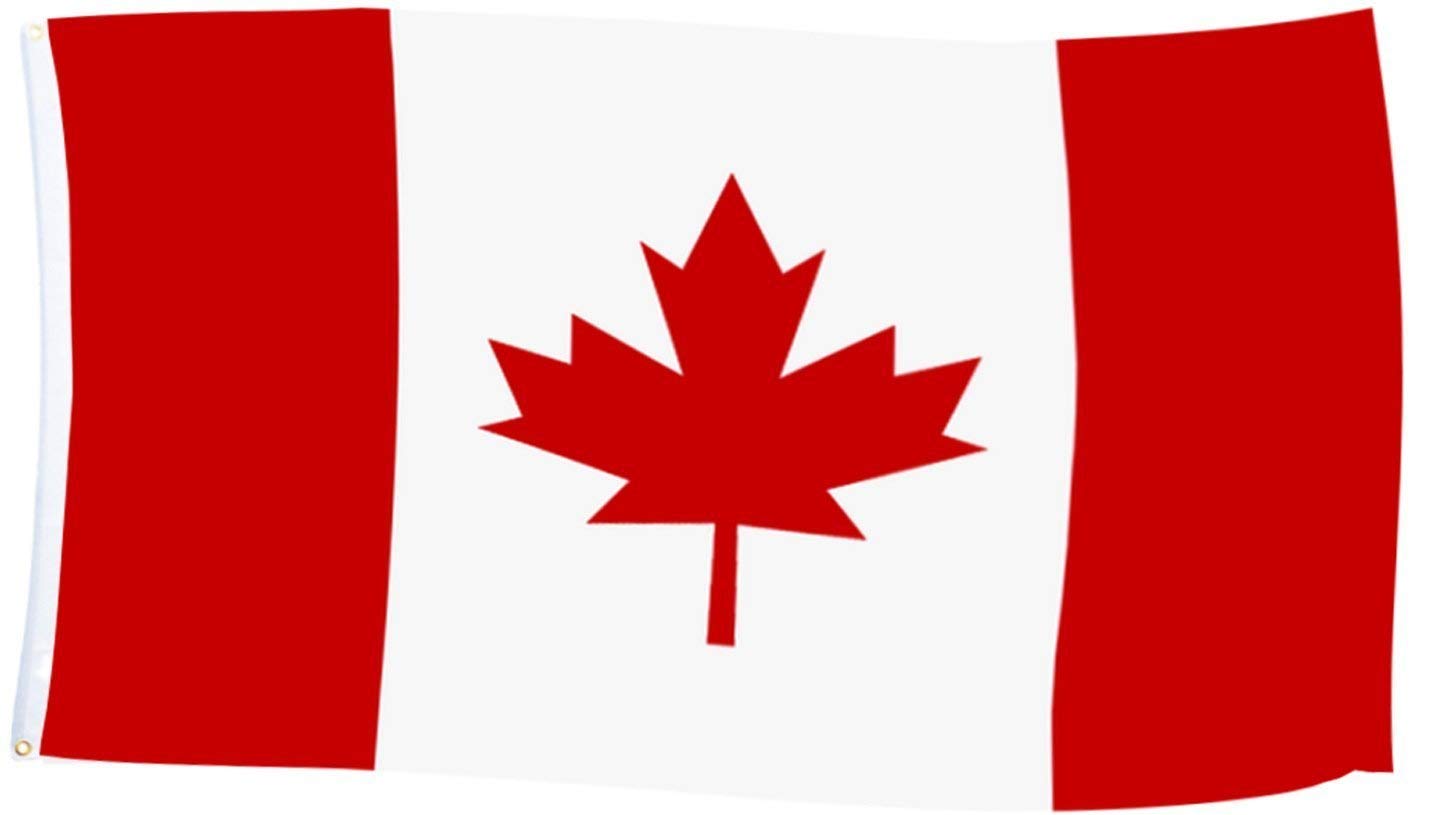 BRUBAKER 13.1 Feet (4m) Aluminum In-Ground Flagpole with 5 Feet by 3 Feet (150 x 90cm) Canadian Flag