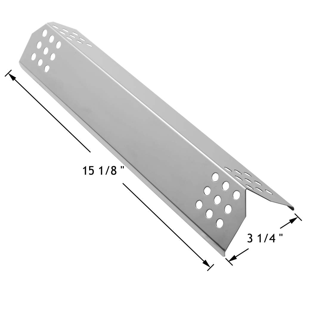BBQSAVIOR SP39 BBQ Parts Heat Plate for Master Forge 1010048 Gas Grill, Stainless Steel Heat Shield Heat Tent Burner Cover Flame Tamer, 15 1/8 inch, 4-Pack