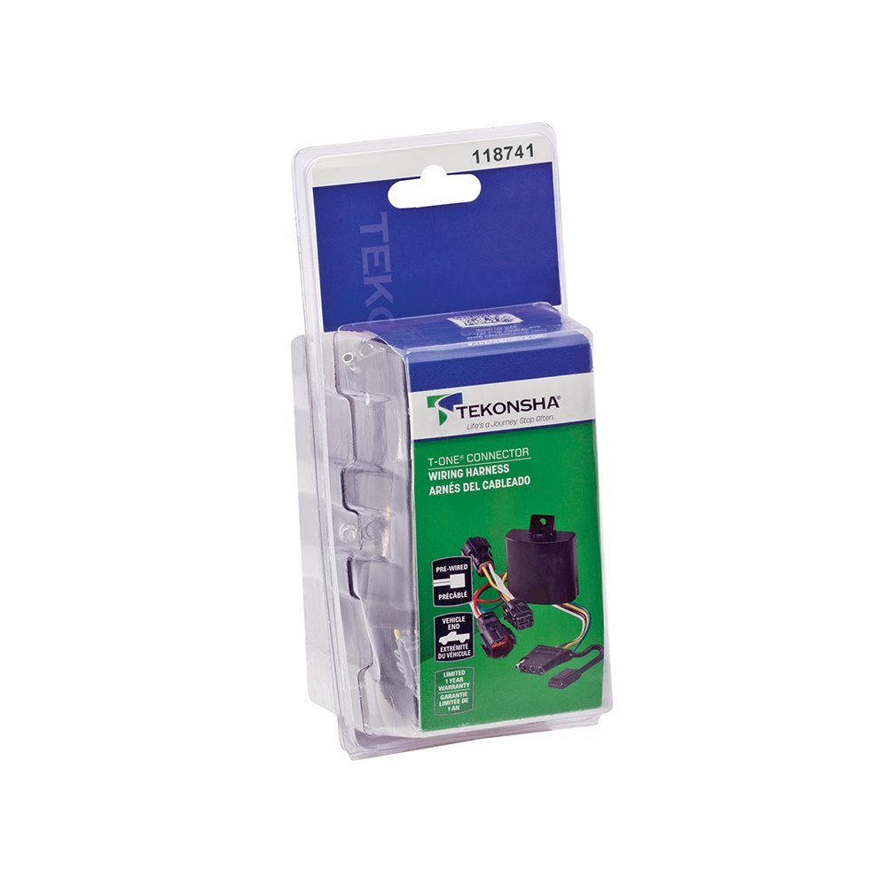 Tekonsha T-One® T-Connector Harness, 4-Way Flat, Compatible with Select Honda CR-V Black