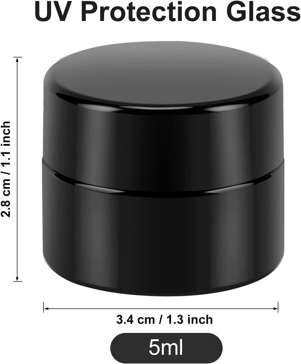 (50 Packs) Green Nexus 5g/5ml UV Protection Glass Jars for Lip Balm, Lotion, Oil, Cream & Cosmetics Enhanced Cap (2024)