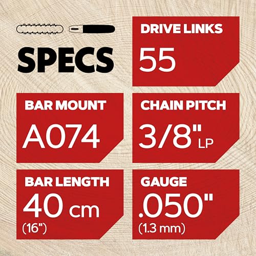Oregon 105668 AdvanceCut S55 16 in. Chain and Guide Bar Combo, Fits Stihl Chainsaws