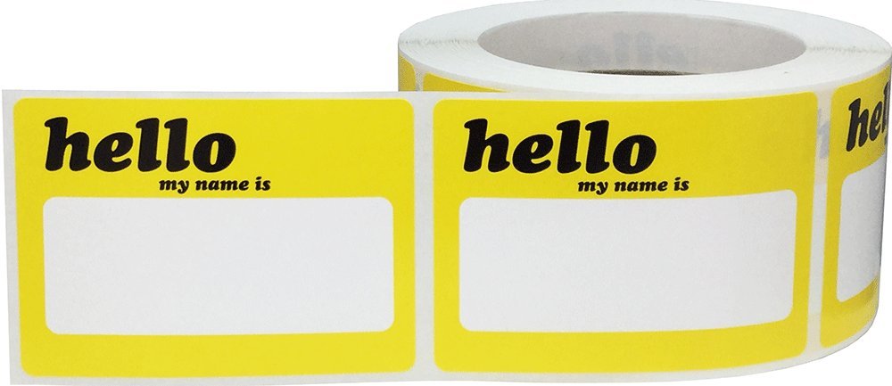 Hello My Name is Stickers, 64 mm x 89 mm 2.5 x 3.5 Inches Wide, 500 Labels on a Roll