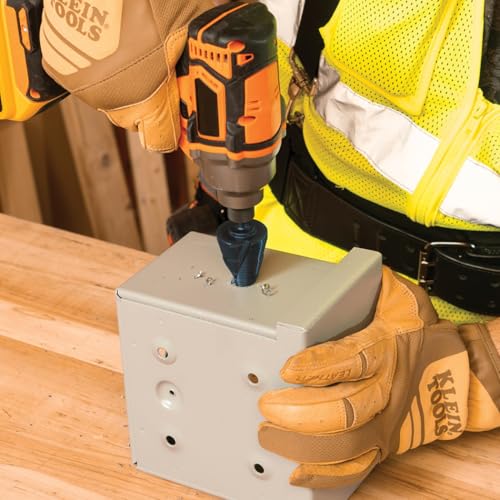 Klein Tools QRST15 Step Drill Bit, Quick Release Spiral Double-Fluted, 7/8 to 1-3/8-Inch, Hex Shank, Cut Steel, Wood, Plastic, Aluminum