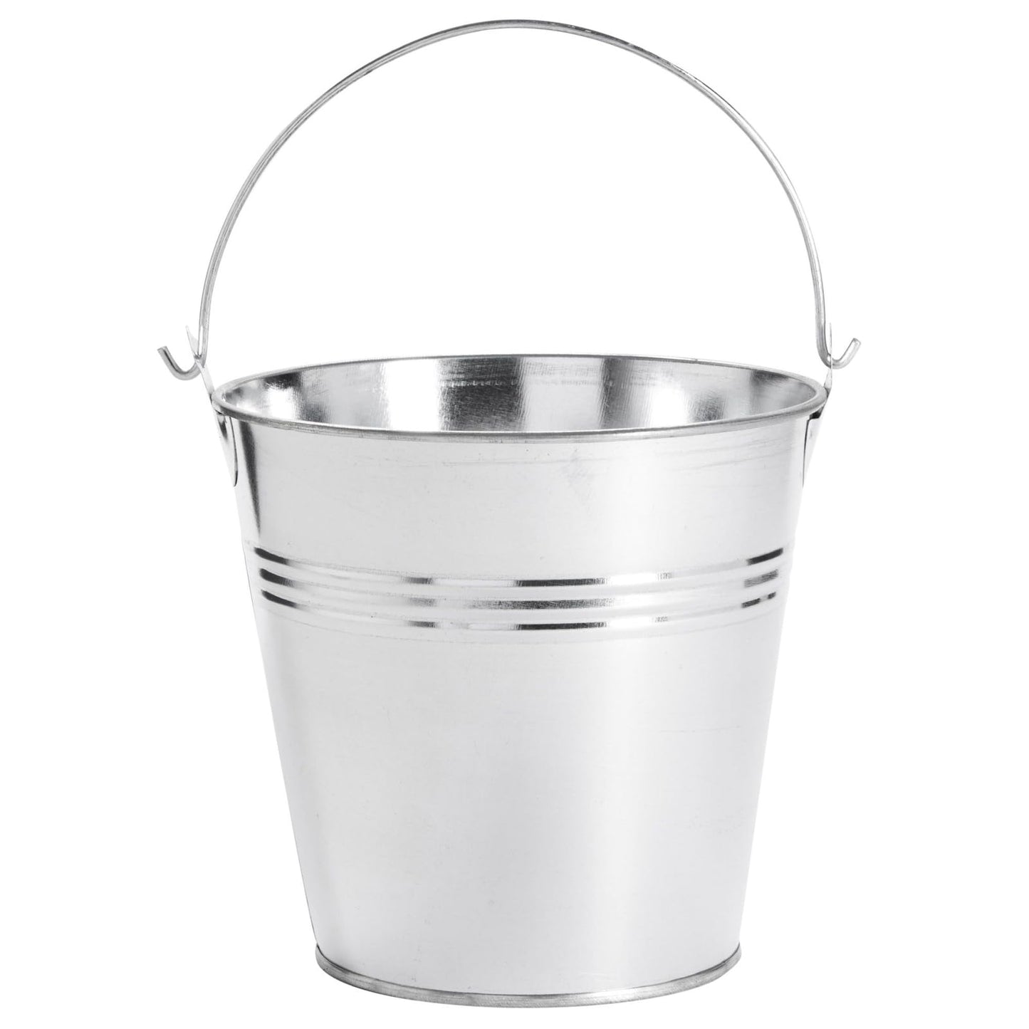 Juvale Galvanized Metal Buckets - 12 Pack, Silver, 4.7 in - Mini Metal Buckets with Handles for Party Decorations & Crafts