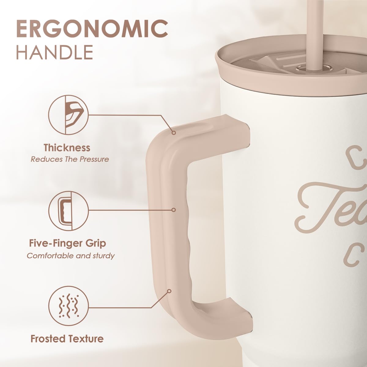 SANDJEST Teacher Appreciation Gift for Women – Stainless Steel Insulated Tumbler with Handle - Teachers Travel Coffee Mug Cup for Women Back to School Birthday Christmas, 40oz