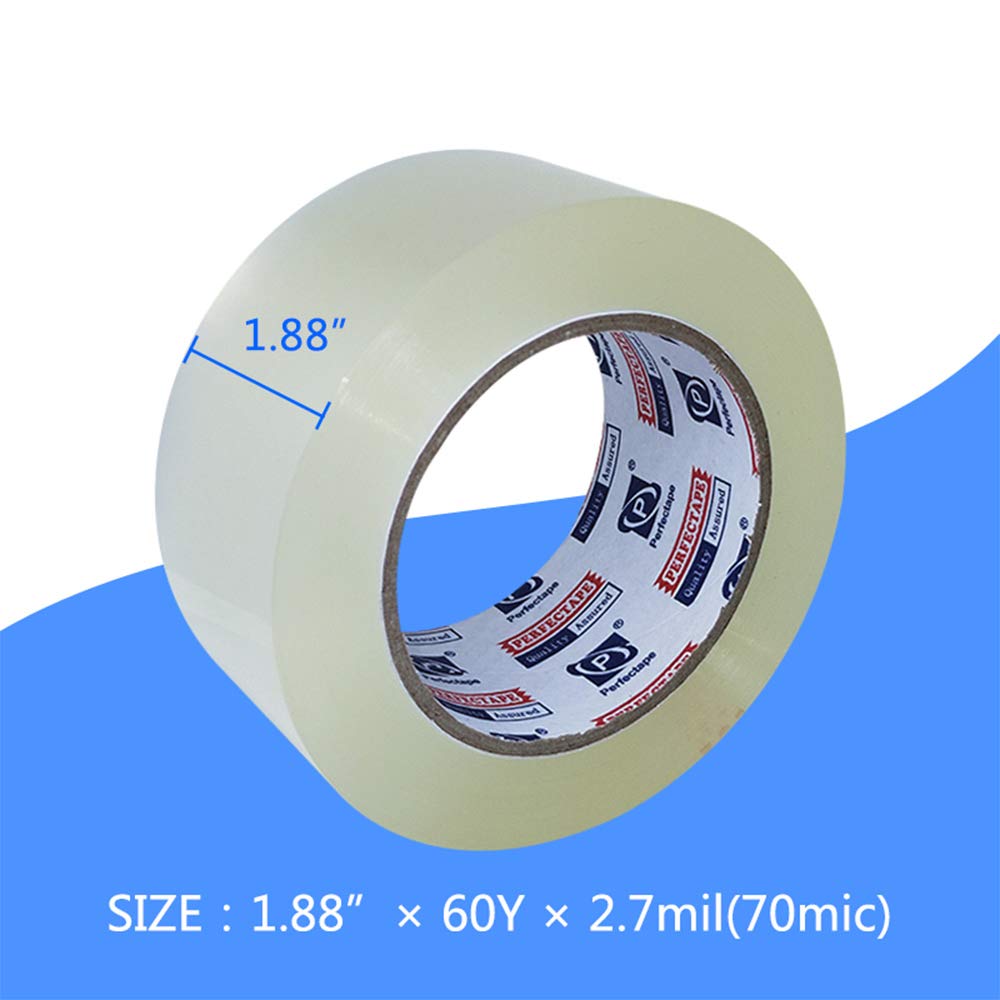 PERFECTAPE Heavy Duty Packing Tape 36 Rolls, Total 2160Y, Clear, 2.7 mil, 1.88 inch x 60 Yards, Ultra Strong, Refill for Packaging and Shipping