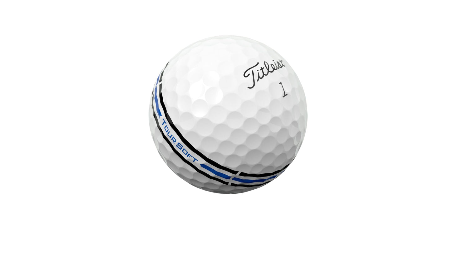 Titleist Tour Soft AIM 360° Golf Balls, Full Wrap Alignment Ball, White (One Dozen)