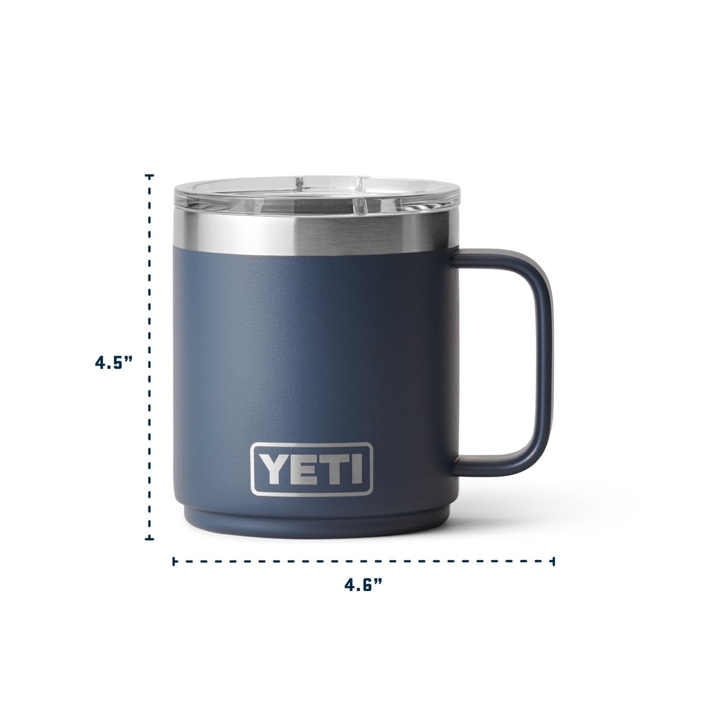 YETI Rambler 10 oz Ceramic Lined Stackable Mug, Vacuum Insulated, Stainless Steel with MagSlider Lid, White